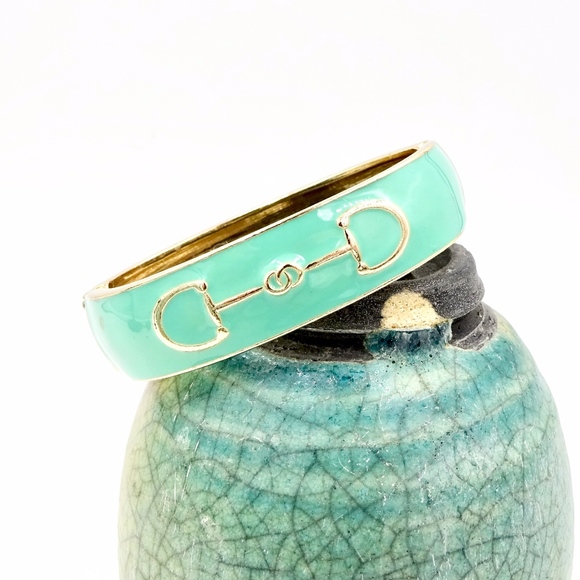 Fornash Jewelry - PREPPY EQUESTRIAN BANGLE BRACELET D Bit Enamel